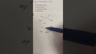 cis2butene and trans2butene  what type of isomers [upl. by Eceinaj671]