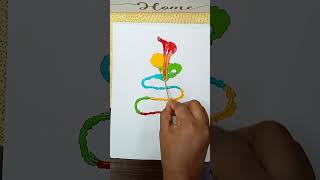 Thread Painting  Easy and Beautiful thread painting idea diy [upl. by Hales]