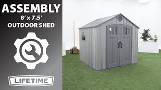 Lifetime 8 x 75 Outdoor Shed  Lifetime Assembly Video [upl. by Calmas]