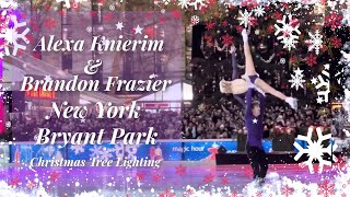 New York Bryant Park Tree Lighting Alexa Knierim amp Brandon Frazier [upl. by Atekram]