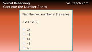 Verbal Reasoning 11 Complete the Number Series [upl. by Nilatak]