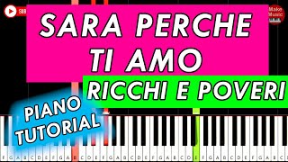 Ricchi E Poveri  SARA PERCHE TI AMO 🎹 Piano Tutorial [upl. by Knepper948]