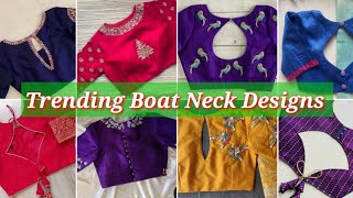 Best 50😍🥳 boat neck design  blouse designs new model  blouse design  blauj dizain [upl. by Atile]