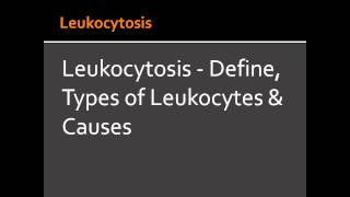 Leukocytosis  Define Types of Leukocytes amp Causes [upl. by Ahsiya732]