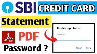 sbi credit card statement pdf password  how to open sbi credit card statement pdf password [upl. by Stannfield124]