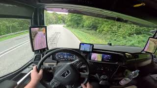 MAN TGX 18580 D38 POV driving 4 HEAVY LOAD uphill downhill [upl. by Oicapot]