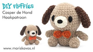 Casper de Hond knuffel haken handleiding  gratis knuffel haakpatroon voor beginners Nederlands [upl. by Alcott952]