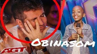 Simon Cowell crying when he heard a song quotObinasomquot by Mercy with an extraordinary voice on AGT 2024 [upl. by Yelak]