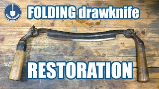 Awesome Folding Draw Knife Restoration  Vintage AJ Wilkinson Folding Draw Knife [upl. by Stelmach]