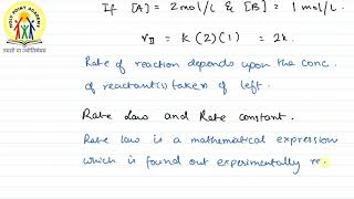 3  DEPENDENCE OF RATE ON CONCENTRATION RATE EXPRESSION [upl. by Eb]