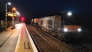 DRS Dungeness Nuclear Flask Train With 68033 The Poppy  68034 Rail Riders Top And Tail 181124 [upl. by Waxler]