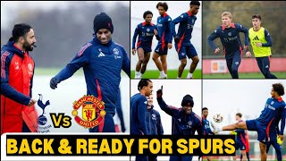 BREAKING✅Amorim Man Utd Training vs Tottenham EFL Cup See Yoro Amad Mazraoui Mount injury news [upl. by Delores]