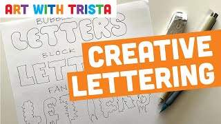 Easy beginner art tutorial to create bubble block and fancy letters  Art With Trista [upl. by Adahs]