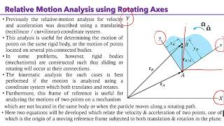 Velocity Derivation Relative Motion Analysis using Rotating Axes [upl. by Nodnrb]