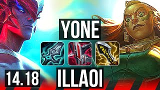 YONE vs ILLAOI TOP  6 solo kills 500 games  EUW Master  1418 [upl. by Novyat]