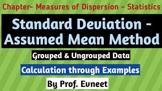 Standard deviation assumed mean method  standard deviation shortcut method  standard deviation [upl. by Eillit]