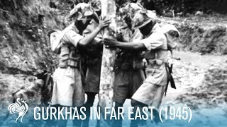 Gurkhas In Far East Building a Bridge 1945  British Pathé [upl. by Hilel172]