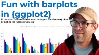 Recreating a grouped and labelled barplot in R with ggplot2 CC308 [upl. by Notwen838]