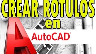 COMO CREAR UN ROTULO EN AUTOCAD 2019 [upl. by Jaco]