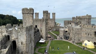 Wales Caernarfon Castle is a medieval FORTRESS World Tour Day 43 [upl. by Robins287]