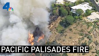 Pacific Palisades Fire Threatens Homes  NBCLA [upl. by Hakceber]