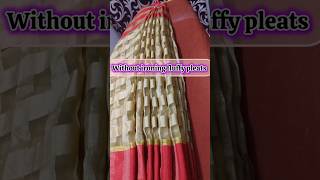 Saree PrePleating🥻✅FLUFFY PLEATS sareeprepleatingtrendingshorts sareedrapingtutorial [upl. by Gnilrac940]