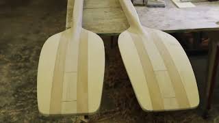 Hollow Shaft Sculling Oars woodworking oars sculling rowing [upl. by Akinek322]