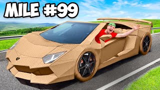 Driving 100 Miles In Cardboard Lamborghini [upl. by Janaye]