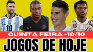 JOGOS DE HOJE 101024 ELIMINATÓRIAS DA COPA DO MUNDO 2026 ONDE ASSISTIR COM IMAGEM [upl. by Alysa]