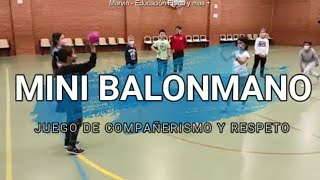 MINI BALONMANO  Juegos de Iniciación handball  Pase y recepción  3 vs 3  2 vs 2 [upl. by Marilou]