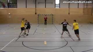 Entrenamiento de balonmano ataqueuno contra uno [upl. by Ydollem]