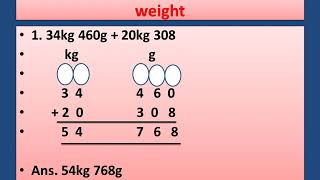 class 2 Maths Addition and Subtraction of Weight [upl. by Helse]