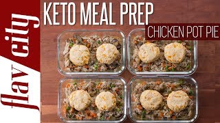 Chicken Pot Pie Meal Prep With Low Carb Keto Cheddar Biscuits [upl. by Rajiv]