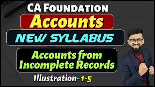 Accounts from Incomplete Records  Illustration 1 5  New Syllabus  CA Foundation Accounts [upl. by Kliment374]