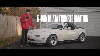 Watch my 5Minute Miata Transformation  Fender Flares  1300 Maaco Paint Job [upl. by Anilec]