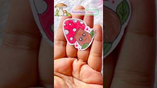 Handmade mushroom 🍄 stickers satisfying short shorts youtubeshorts [upl. by Atikel]