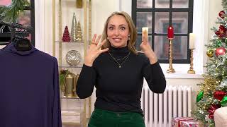 Joan Rivers Wardrobe Builders Butter Funnel Neck Long Sleeve Top on QVC [upl. by Nrubliw]