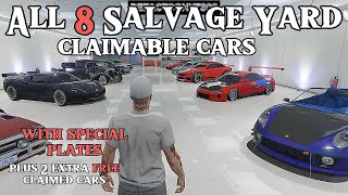 All 8 Salvage Yard claimable cars amp special plates plus 2 extra special cars  GTA 5 Online [upl. by Shaya]