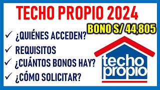 TECHO PROPIO 2024 Todo lo que tienes que saber Bono Habitación Familiar Requisitos y postulación [upl. by Newcomer983]