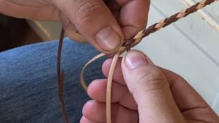 How to round braid 4 strand and finish with a Turks head knot [upl. by Narahs468]