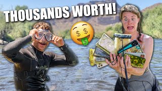 We Found 19 iPHONES Diving in Arizona’s Busiest River [upl. by Garrard]