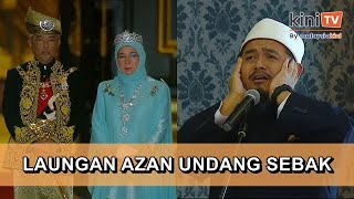 Laungan azan di Istana Negara iringi keberangkatan balik Agong Permaisuri [upl. by Siekram]