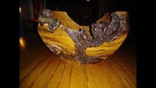 Woodturning Madrone THE BURNT BURL BOWL Shellac finish [upl. by Oinotnaocram990]