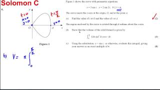 Integration of Parametric Equations Exam Style Question 6 [upl. by Maggs]