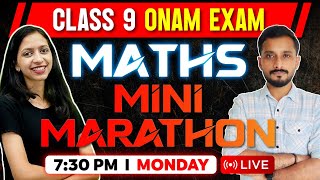 Class 9 Maths Onam Exam  Maths Mini Marathon  Exam Winner Class 9 [upl. by Ayekat]