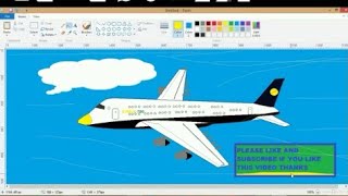 how to draw 3d airplane with easy step in ms paint [upl. by Gnaht]