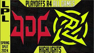 JDG vs NIP Highlights ALL GAMES  LPL Spring 2024 Upper R4 Playoffs  JD Gaming vs Ninjas In Pyjamas [upl. by Edny]