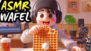 ASMR Mocha Latte Waffle Eating Sounds🤤 asmr asmrsounds waffle eatingsounds [upl. by Ilanos636]