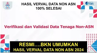 RESMI BKN MENGUMUMKAN  HASIL VERVAL PENDATAAN NON ASN 2024 UNTUK SYARAT HONORER JADI PPPK [upl. by Conant]