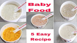 Baby Food 5 Easy Healthy Baby Food Recipes  7 months to 2 years old baby [upl. by Hsekin]